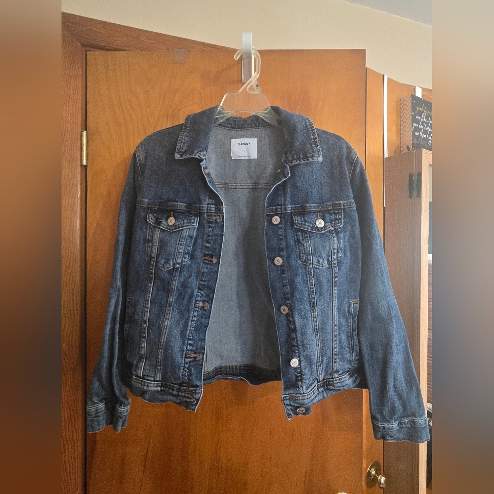 Old Navy Classic Blue Jean Jacket, Womans Lg